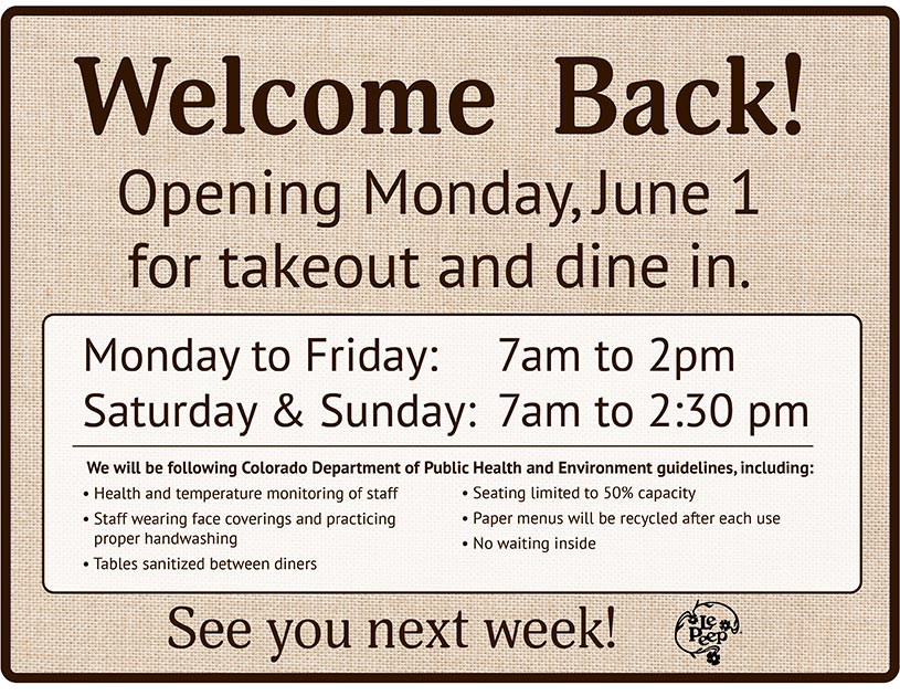 Le Peep is Reopening!